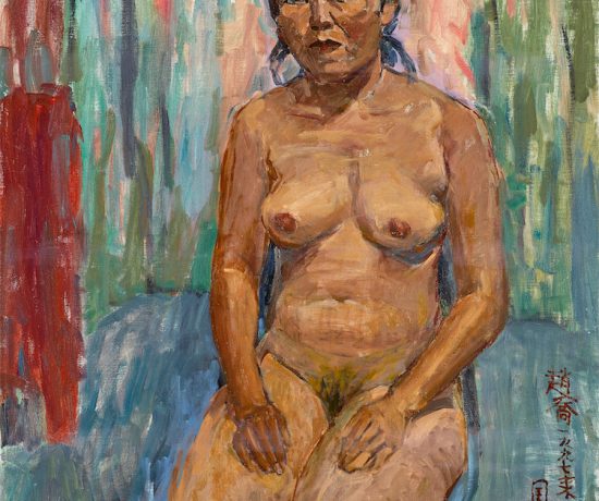 林國治〈趙喬1997來我家〉1997  油彩、畫布  50F